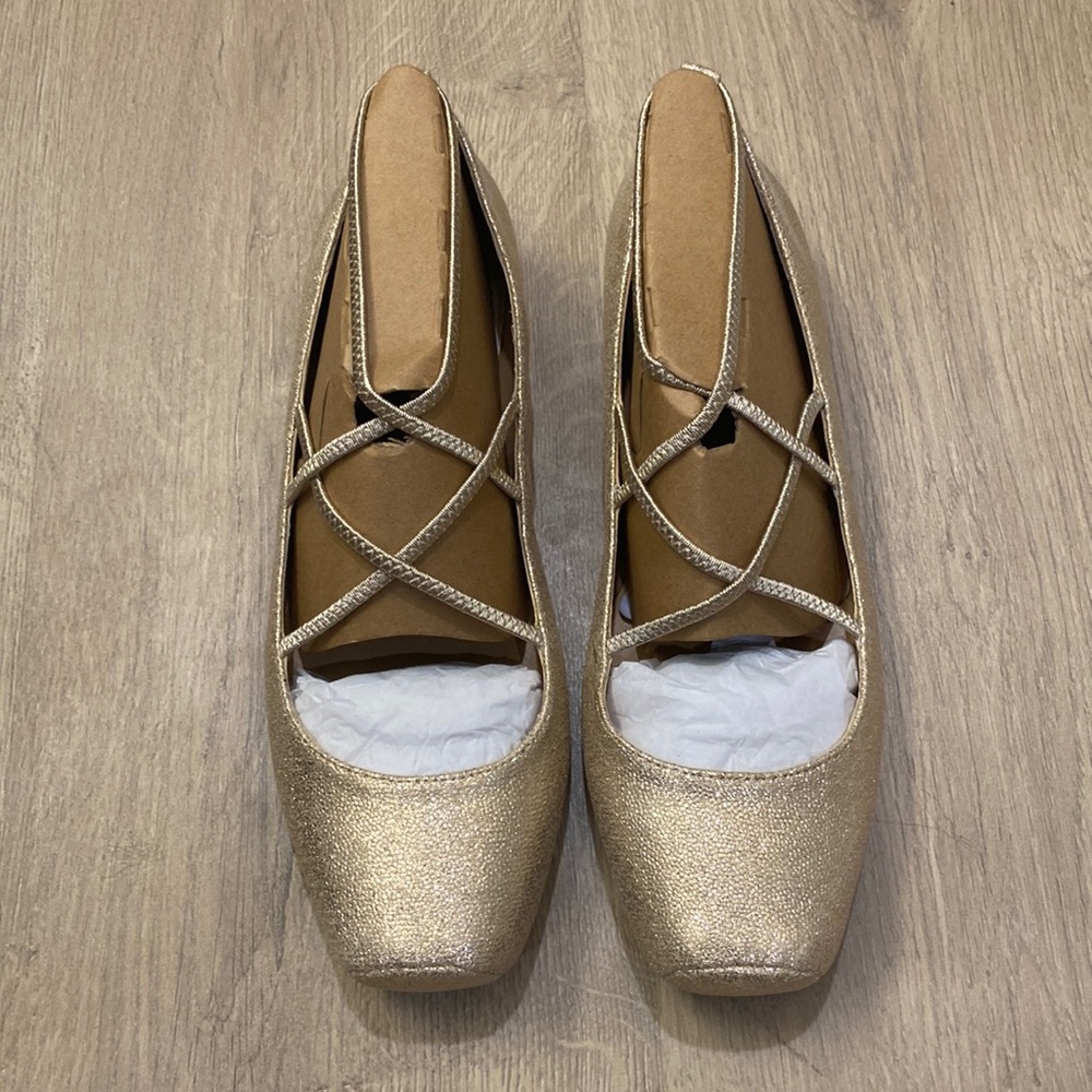 Jessica Simpson Fantine Ballet Flat in pale gold sparkle